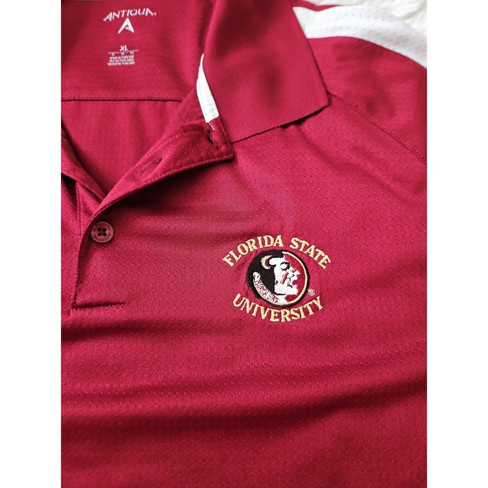 Antigua Florida State University Polo Shirt Men's XL Maroon Performance‎ Golf - Picture 9 of 12